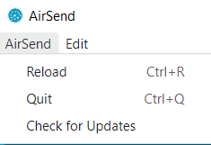 AirSend Menu